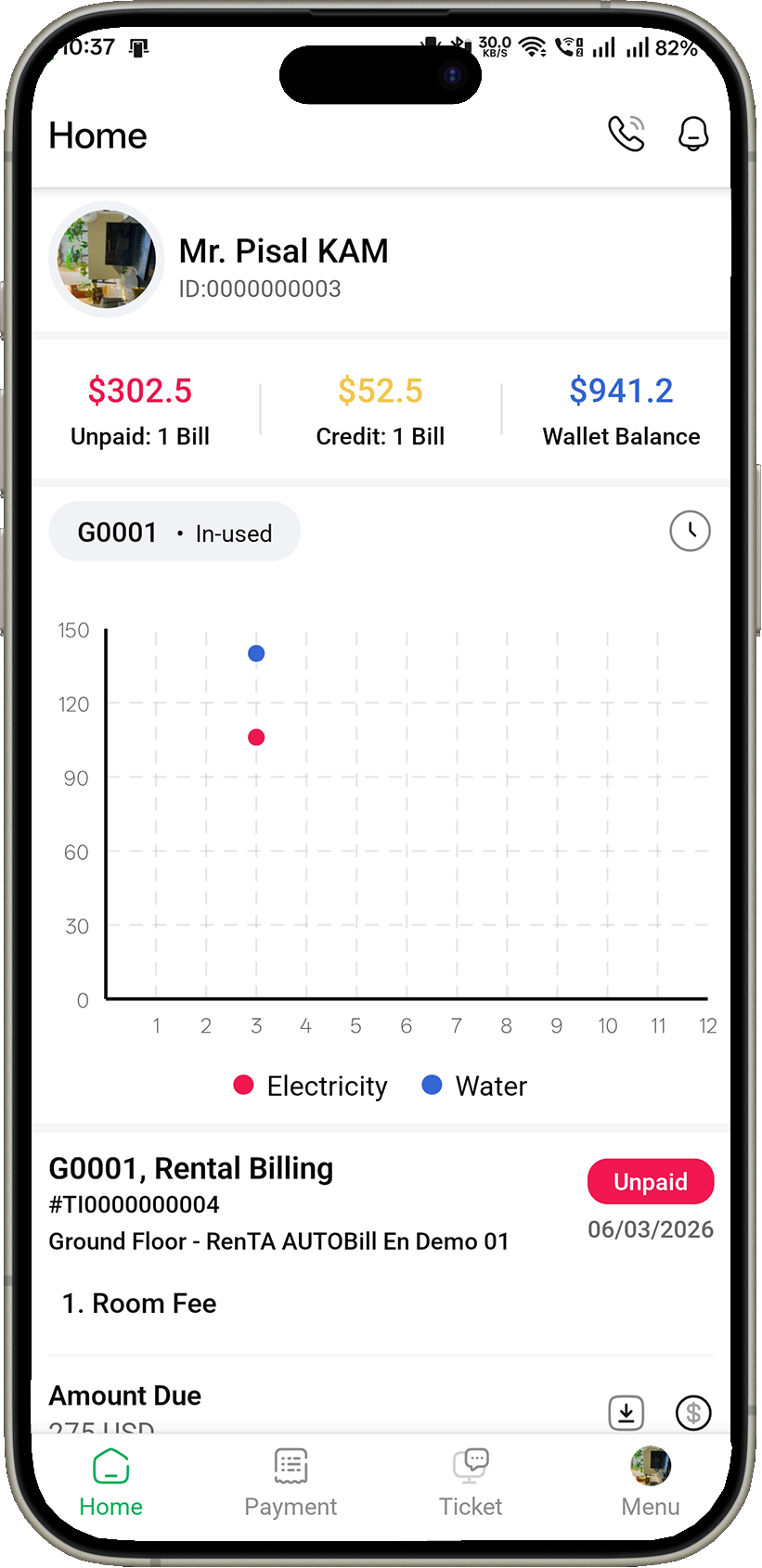 RenTA Portal tenant payment screen